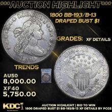 ***Auction Highlight*** PCGS 1800 Draped Bust Dollar BB-193/B-13 $1 Graded xf details By PCGS (fc)