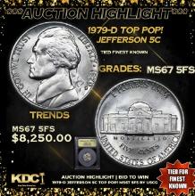 ***Auction Highlight*** 1979-d Jefferson Nickel TOP POP! 5c Graded GEM++ 5fs By USCG (fc)