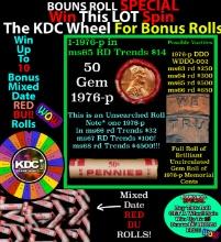 CRAZY Penny Wheel Buy THIS 1976-p solid Red BU Lincoln 1c roll & get 1-10 BU Red rolls FREE WOW