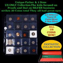 Unique Father & 2 Sons US ONLY Collection,The kids focused on Proofs and Dad on SILVER business stri