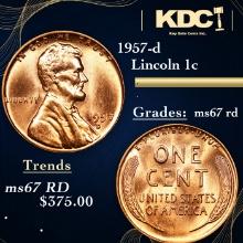 1957-d Lincoln Cent 1c Grades GEM++ Unc RD