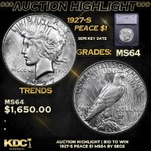 ***Auction Highlight*** 1927-s Peace Dollar 1 Graded ms64 By SEGS (fc)