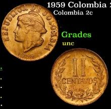 1959 Colombia 2 Centavos KM# 214 Grades Brilliant Uncirculated