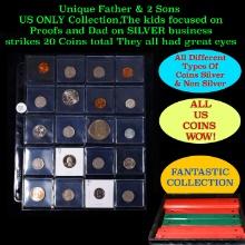 Unique Father & 2 Sons US ONLY Collection,The kids focused on Proofs and Dad on SILVER business stri