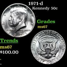 1971-d Kennedy Half Dollar 50c Grades GEM++ Unc