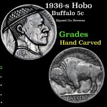 1936-s Hobo Buffalo Nickel 5c Grades Hand Carved