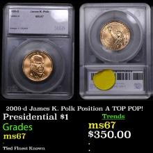 2009-d James K. Polk Position A Presidential Dollar TOP POP! 1 Graded ms67 By SEGS