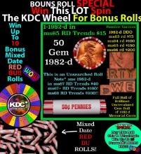 CRAZY Penny Wheel Buy THIS 1982-d solid Red BU Lincoln 1c roll & get 1-10 BU Red rolls FREE WOW