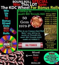 CRAZY Penny Wheel Buy THIS 1979-p solid Red BU Lincoln 1c roll & get 1-10 BU Red rolls FREE WOW