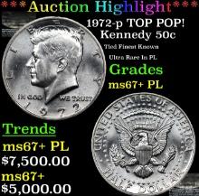 ***Auction Highlight*** 1972-p Kennedy Half Dollar TOP POP! 50c Graded ms67+ PL By SEGS (fc)