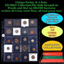 Unique Father & 2 Sons US ONLY Collection,The kids focused on Proofs and Dad on SILVER business stri