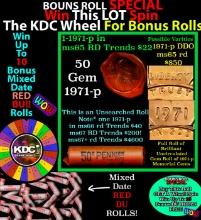 CRAZY Penny Wheel Buy THIS 1971-p solid Red BU Lincoln 1c roll & get 1-10 BU Red rolls FREE WOW