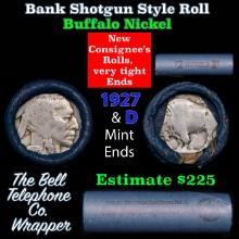 Buffalo Nickel Shotgun Roll in Old Bank Style 'Bell Telephone' Wrapper 1927 & d Mint Ends