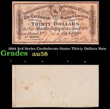 1864 3rd Series Confederate States Thirty Dollars Note Grades Choice AU/BU Slider