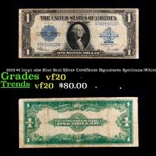 1923 Speelman/White $1 large size Blue Seal Silver Certificate Grades vf, very fine