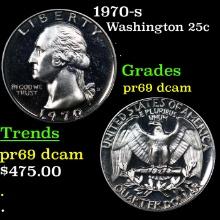 Proof 1970-s Washington Quarter 25c Grades GEM++ Proof Deep Cameo