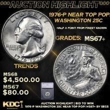 ***Auction Highlight*** 1976-p Washington Quarter Near Top Pop! 25c Graded ms67+ By SEGS (fc)