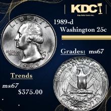 1989-d Washington Quarter 25c Grades GEM++ Unc