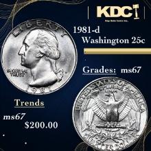 1981-d Washington Quarter 25c Grades GEM++ Unc