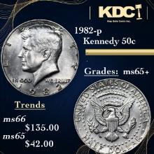 1982-p Kennedy Half Dollar 50c Grades GEM+ Unc