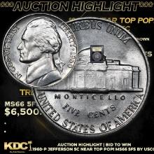 ***Auction Highlight*** 1960-p Jefferson Nickel Near Top Pop! 5c Graded GEM+ 5fs BY USCG (fc)