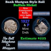 Buffalo Nickel Shotgun Roll in Old Bank Style 'Bell Telephone' Wrapper 1927 & p Mint Ends