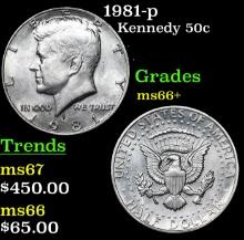 1981-p Kennedy Half Dollar 50c Grades GEM++ Unc