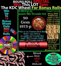 INSANITY The CRAZY Penny Wheel 1000s won so far, WIN this 1973-p BU RED roll get 1-10 FREE