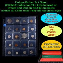 Unique Father & 2 Sons US ONLY Collection,The kids focused on Proofs and Dad on SILVER business stri