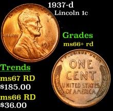 1937-d Lincoln Cent 1c Grades GEM++ RD