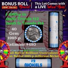 INSANITY The CRAZY Jefferson Wheel 1000s won so far, WIN this1995-p 40 pcs Brandt $2 Nickel Wrapper