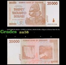 2007-2008 Zimbabwe (ZWR 3rd Dollar) 20,000 Dollars Hyperinflation Note P# 73a Grades Choice AU/BU Sl