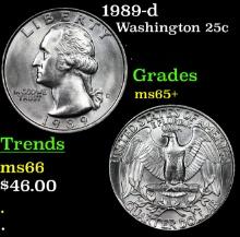 1989-d Washington Quarter 25c Grades GEM+ Unc