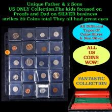 Unique Father & 2 Sons US ONLY Collection,The kids focused on Proofs and Dad on SILVER business stri