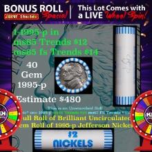 INSANITY The CRAZY Jefferson Wheel 1000s won so far, WIN this1995-p 40 pcs Brandt $2 Nickel Wrapper