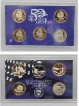 2005 United States Quarters Proof Set - 5 pc set No Outer Box