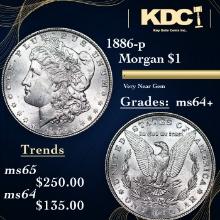 1886-p Morgan Dollar 1 Grades Choice+ Unc