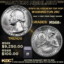 ***Auction Highlight*** 1976-s Silver Washington Quarter Near Top Pop! 25c Graded ms68+ BY SEGS (fc)