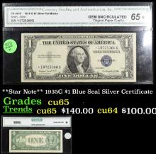 **Star Note** 1935G $1 Blue Seal Silver Certificate Graded cu65