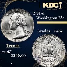 1981-d Washington Quarter 25c Grades GEM++ Unc