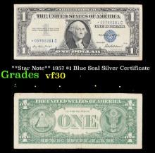 **Star Note** 1957 $1 Blue Seal Silver Certificate Grades vf++