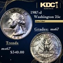 1987-d Washington Quarter 25c Grades GEM++ Unc