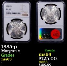 NGC 1885-p Morgan Dollar $1 Graded ms63 By NGC