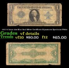 1923 $1 large size Blue Seal Silver Certificate Grades vf details Signatures Speelman/White