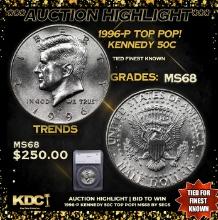 ***Auction Highlight*** 1996-d Kennedy Half Dollar TOP POP! 50c Graded ms68 By SEGS (fc)