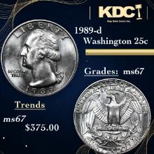 1989-d Washington Quarter 25c Grades GEM++ Unc