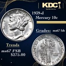 1939-d Mercury Dime 10c Grades GEM++ FSB