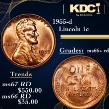 1955-d Lincoln Cent 1c Grades GEM++ RD