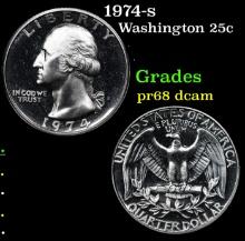 Proof 1974-s Washington Quarter 25c Grades GEM++ Proof Deep Cameo