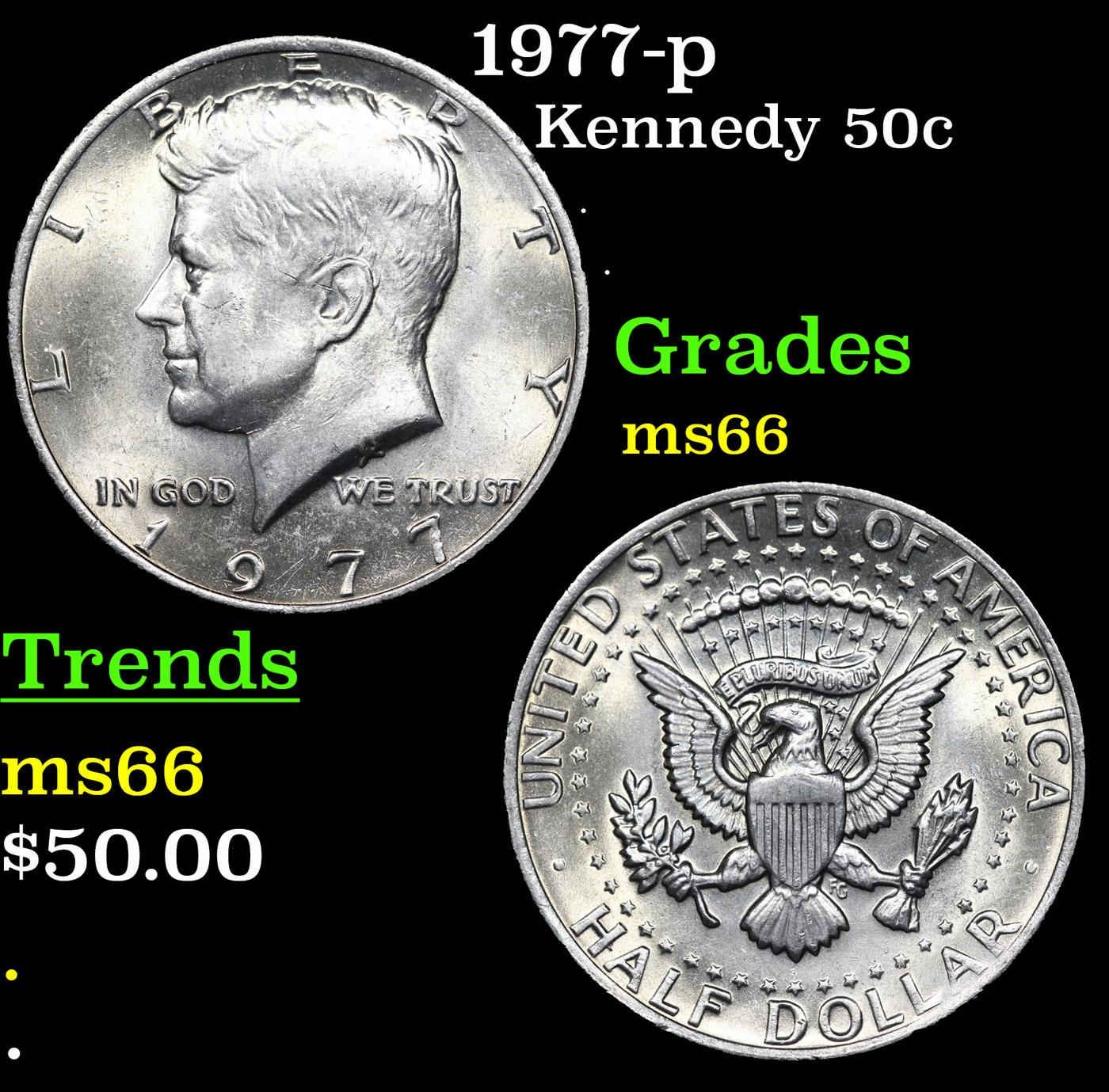 1977-p Kennedy Half Dollar 50c Grades GEM+ Unc